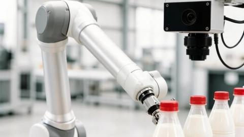 Глаз робота в молочной реке: магистрант КФУ разработал монокулярную систему для захвата бутылок на конвейере
